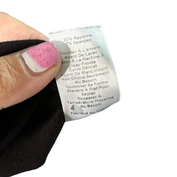 TALBOTS Womens Small Black Jersey Knit Short Sleeve Tie Back T-Shirt Swing Dress - Picture 8 of 8